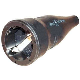 1 - Volante Schuko stopcontact 230V CBE R541 in rubber voor campertuin