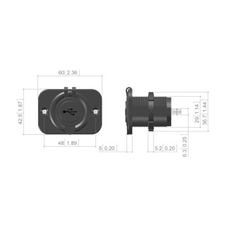 3 - Universelle 12-V-USB-Doppelsteckdose für die Unterputzmontage für Wohnmobile, Boote und Autos