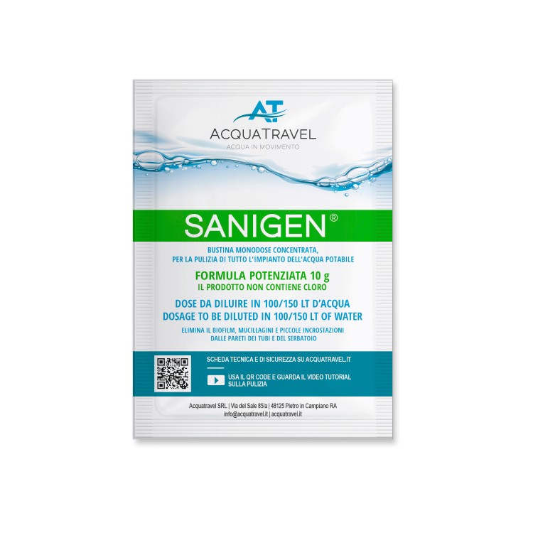 1 - Désinfectant désinfectant pour réservoir de camping-car et de bateau AcquaTravel Sanigen