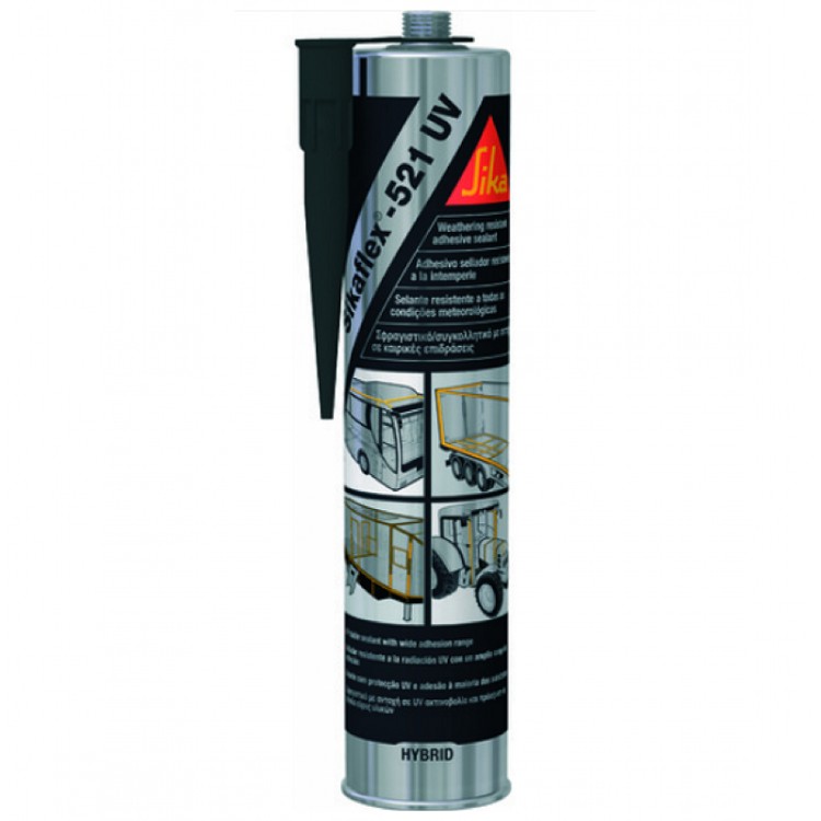 1 - SikaFlex 521 UV Polyurethane Glue Sealant Black 300mL Camper