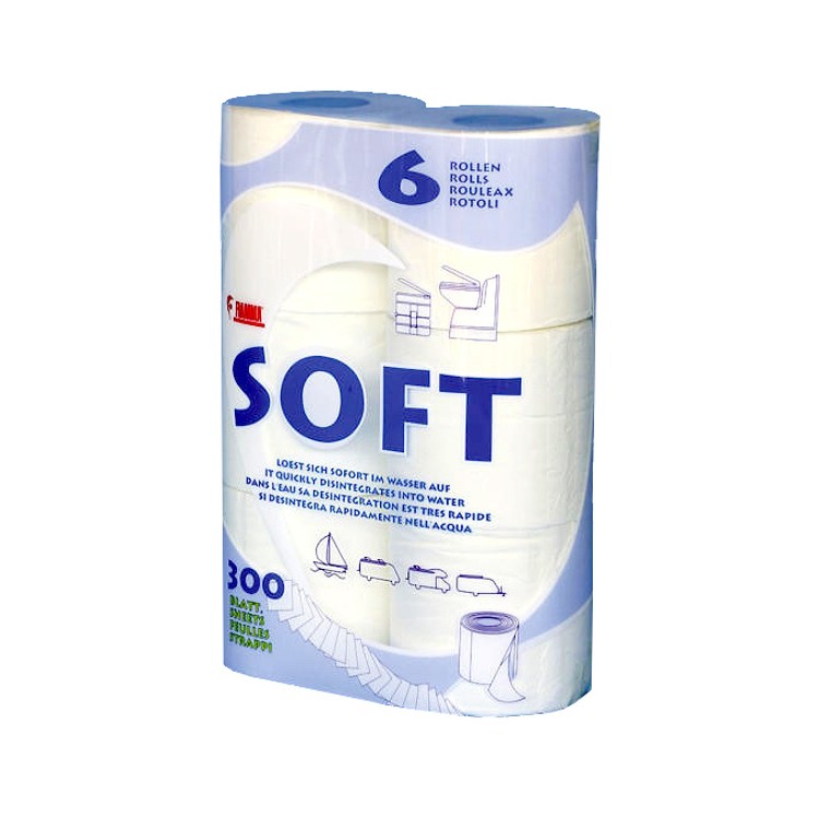 1 - Fiamma Soft 6 Rollos de Papel Higiénico Biodegradable para Campistas