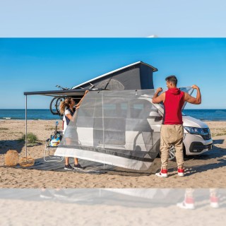 2 - Fiamma Sun View XL 450 Veranda Parasole Privacy Traforata Tendalino Camper 4,5m