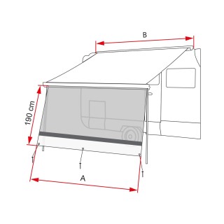 3 - Toldo camper perforado Fiamma Sun View XL 450 Veranda Privacy 4,5 m
