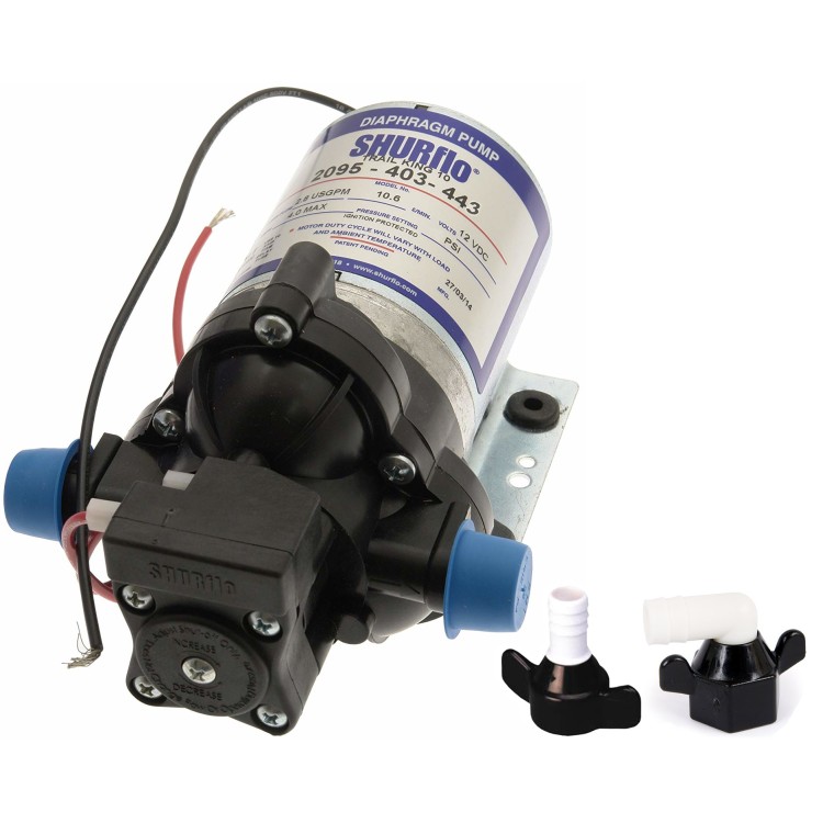 1 - Bomba de água Shurflo Trail King 10 litros 12V 45PSI autoclave com acessórios