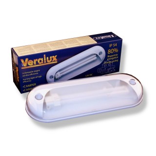 1 - Plafonnier Campeur Externe 12V VeraLux 11W Blanc IP54