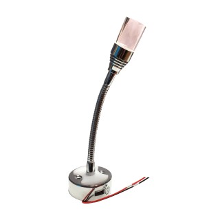 1 - Spot LED orientable 12V avec USB et lumière de courtoisie bleue pour camping-car bateau