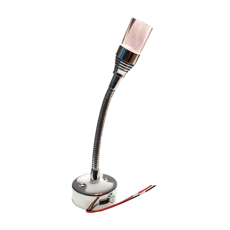 1 - 12V verstellbarer LED-Spot mit USB und blauem Innenlicht für Wohnmobilboote