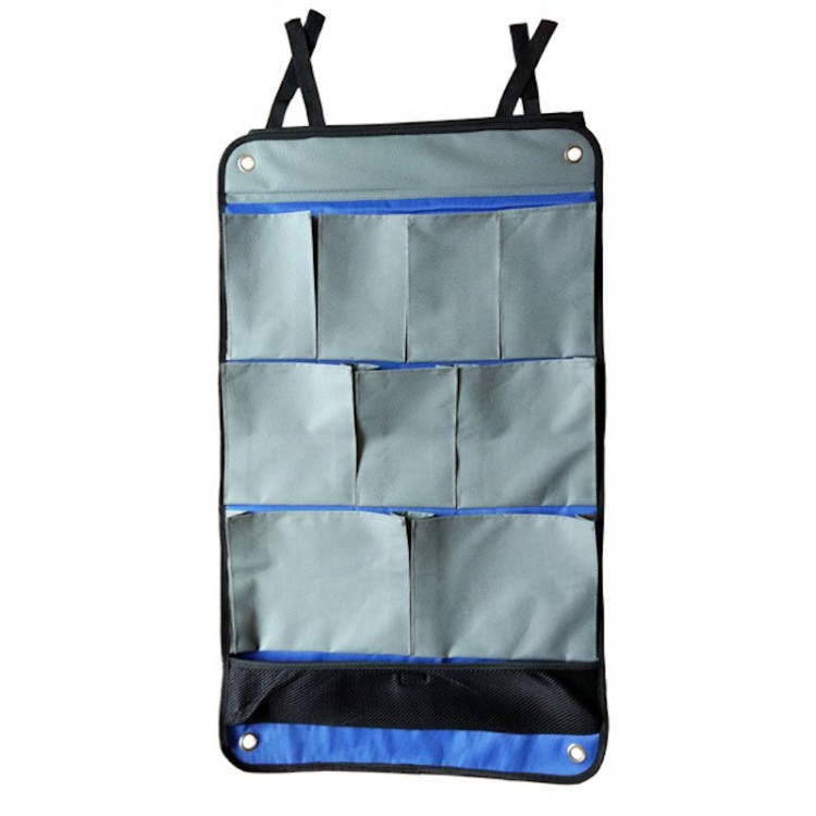 1 - Support de rangement vertical pour camping-car à triple crochet, 11 poches, étanche TREM