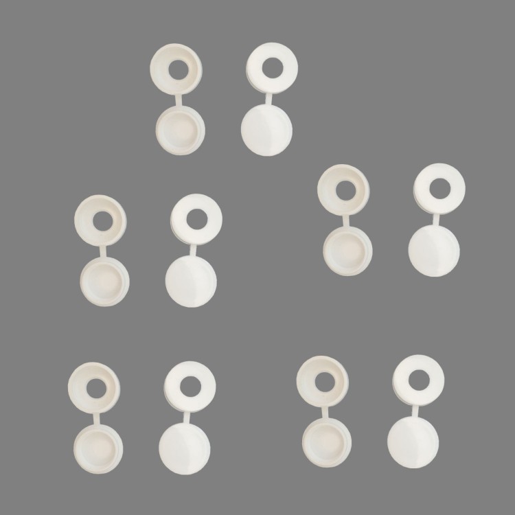 1 - KIT de 10 Tampas de Rosca Maxi Brancas com Base 17,5mm