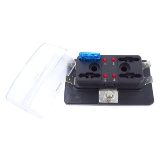 3 - Boîte de 4 porte-fusibles à lame TREM standard avec indicateurs LED