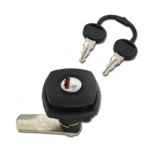 1 - Serrure carrée noire ZADI pour trappes avec rotor et clés