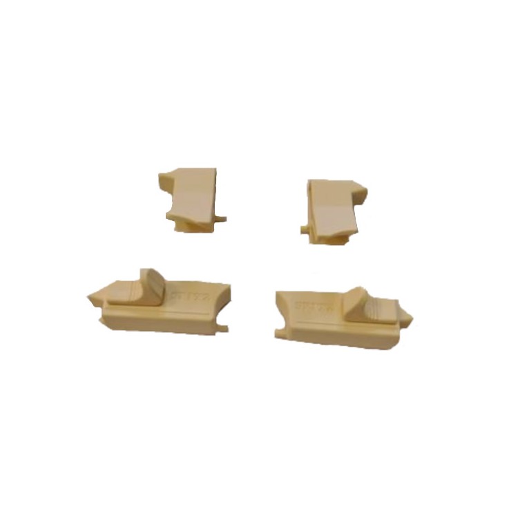 1 - Paar beige rechts-links zijstoppen voor Seitz-ramen