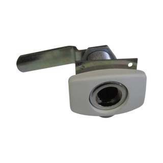 1 - Serrure en métal blanc pour casier à bouteilles de gaz et portes de camping-car