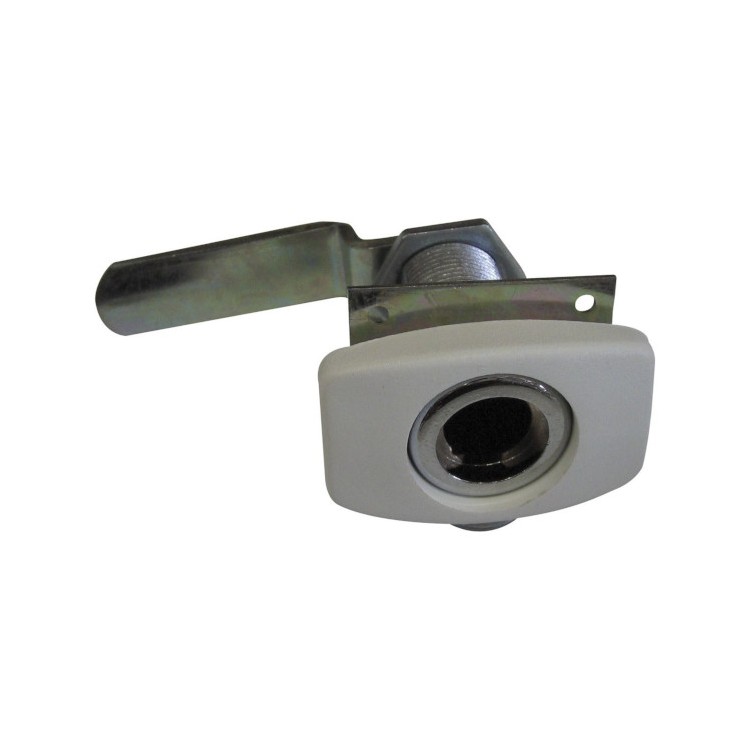 1 - Serrure en métal blanc pour casier à bouteilles de gaz et portes de camping-car