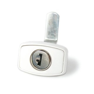 2 - Serrure en métal blanc pour casier à bouteilles de gaz et portes de camping-car