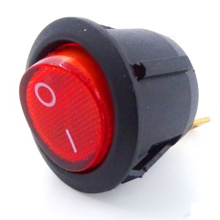 1 - Interrupteur rond à LED rouge 220V pour camping-car