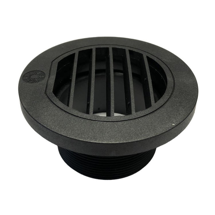 1 - Inbouwmondstuk voor 60mm slang voor camper dieselkachel zwart