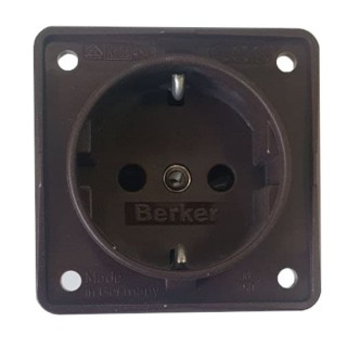 1 - Prise Schuko allemande 230V CBE Berker BMP22D marron camping-car