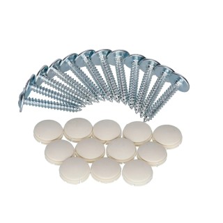 1 - KIT 12 stuks ivoorkleurige schroeven en schroefdoppen voor Seitz S3 S4 ramen