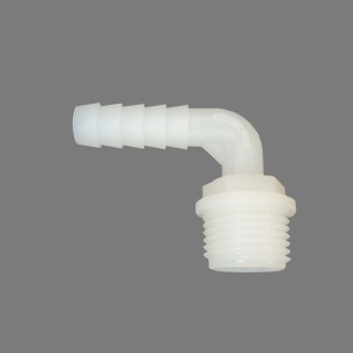 1 - 90-Kurven-Schlauchverbinder 12 mm 1/2"-Gewinde für Hydrauliksysteme