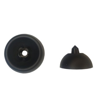1 - Butée de porte de camping-car ronde noire pour porte et casier externe