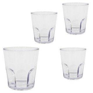 1 - LOT de 4 verres lavables brillants transparents Tritan
