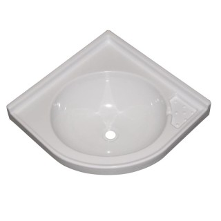 1 - Évier d'angle pour camping-car 418x418x130 mm blanc