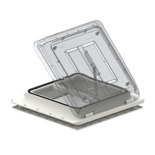 1 - Obl Vent Fiamma Crystal Neutraal Wit Interieur met Muggennet voor Camper Caravan