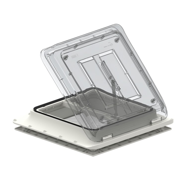 1 - Obl Vent Fiamma Crystal Interior Neutral White with Mosquito Net for Camper Van Caravan