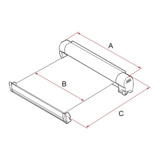 3 - Verandaluifel Fiamma F45s 190 Polar White White met Royal Grey Grey Cover