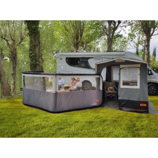 2 - Paravento Gonfiabile per Privacy a 3 Pannelli per Camper e Campeggio 620x140 cm
