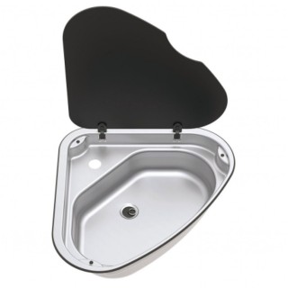 1 - Lavello Angolare Thetford Basic Line 33 Lavandino in Acciaio Inox per Camper e Van Versione Sinistra