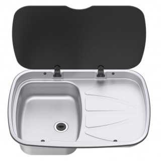 1 - Lavello con Scolapiatti Thetford Lavandino in Acciaio Inox per Camper e Van Versione Destra