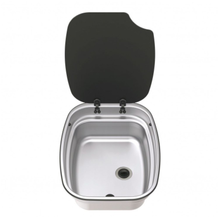 1 - Lavello da Incasso in Acciaio Inox Silver Bowl Thetford per Camper e Van 36x47 cm