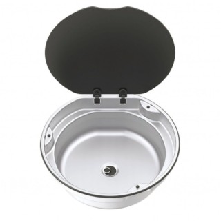 1 - Lavello Rotondo Thetford Basic Line 30 in Acciaio Inox per Cucina Camper e Van