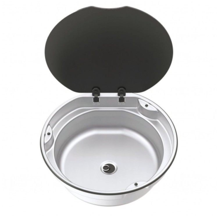 1 - Lavello Rotondo Thetford Basic Line 30 in Acciaio Inox per Cucina Camper e Van