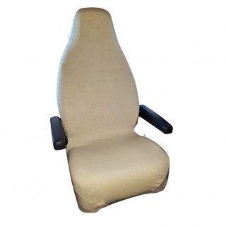 1 - Set 2 Coprisedili in Spugna e Cotone Beige per Camper e Van Universali