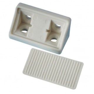 1 - Connettore Angolare per Mobili Camper in PVC Bianco con Coprivite Giunzione 4 Fori