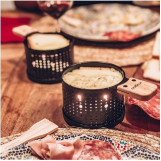 1 - Set Raclette e Fonduta a Candela per 4 Persone Idea Regalo Invernale